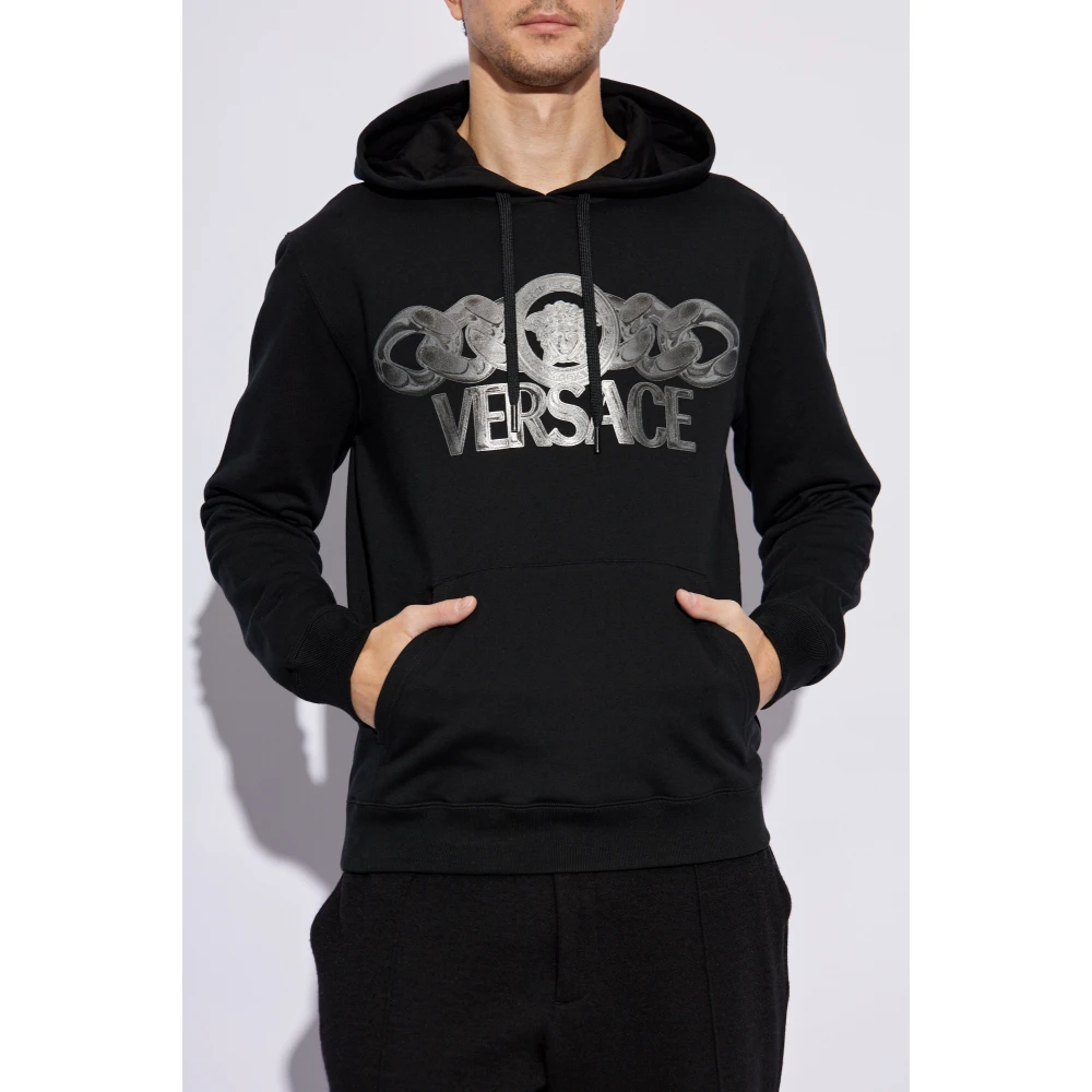 Versace Sweatshirt met Logo Black Heren