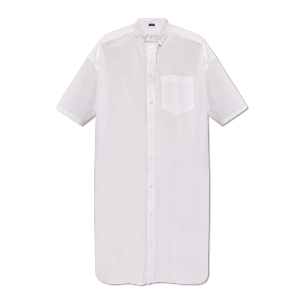 Balenciaga Cocoonjurk met korte mouwen White Dames