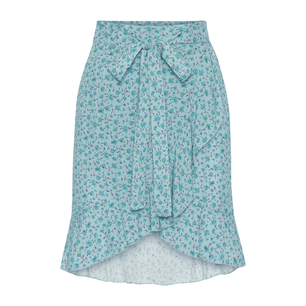 American Dreams Bloemen Wikkelrok met Ruches Blue Dames