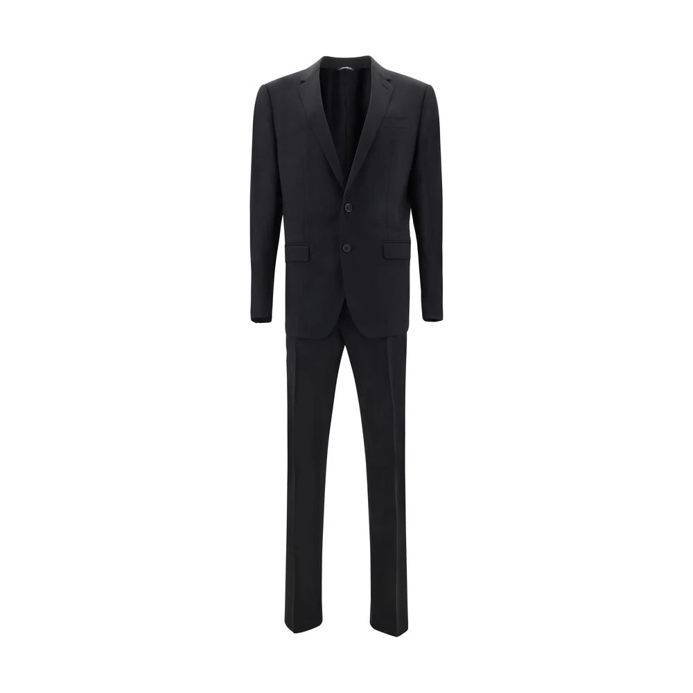 Dolce & Gabbana Black Elegant Wool Suit With Classic Details - Male - Single Breasted Suits - L - Suits