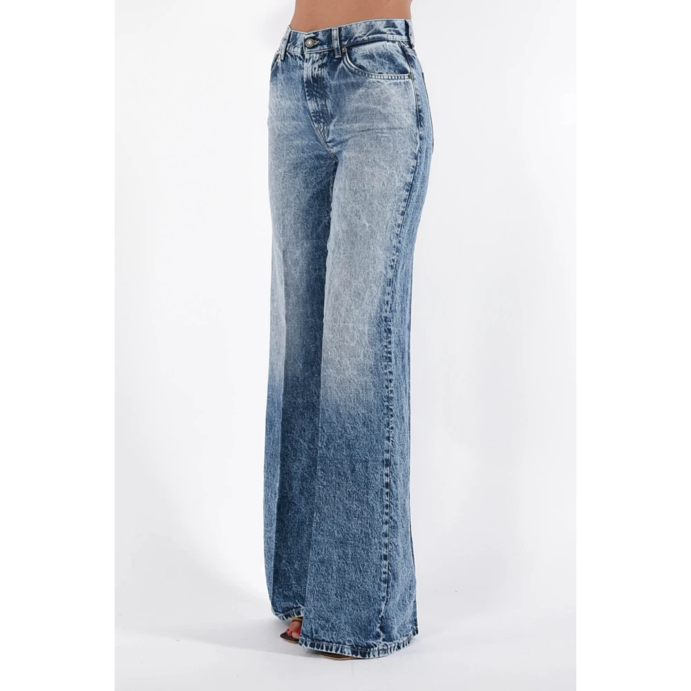 Dondup Wide Leg Jeans Amber Model Blue Dames