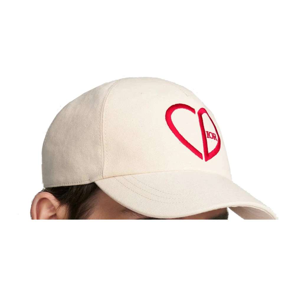 Dior Hart Cap met CD Borduurwerk Beige Heren