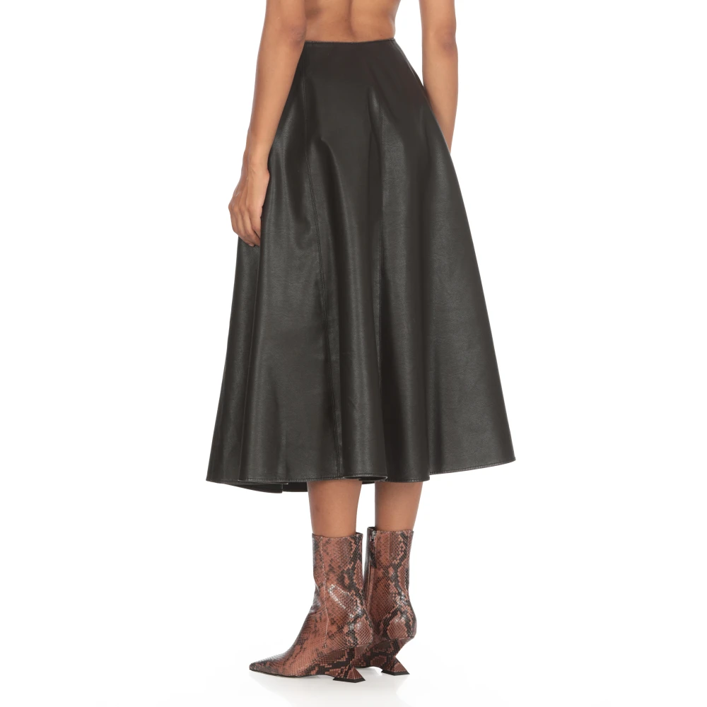 Msgm Zwarte Synthetisch Leren Rok Black Dames