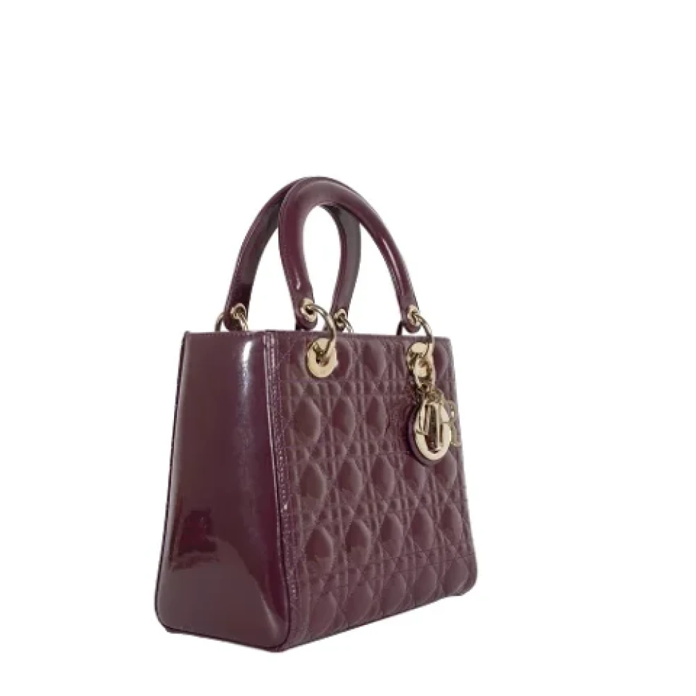 Dior Vintage Pre-owned Leather dior-bags Purple Dames