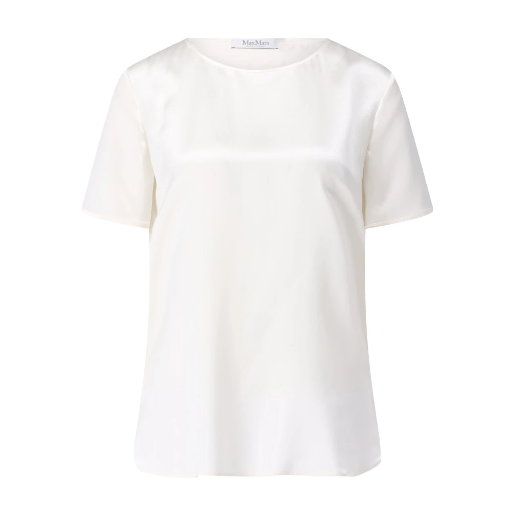 Max Mara Zijden T-shirt met tijdloze elegantie Beige Dames