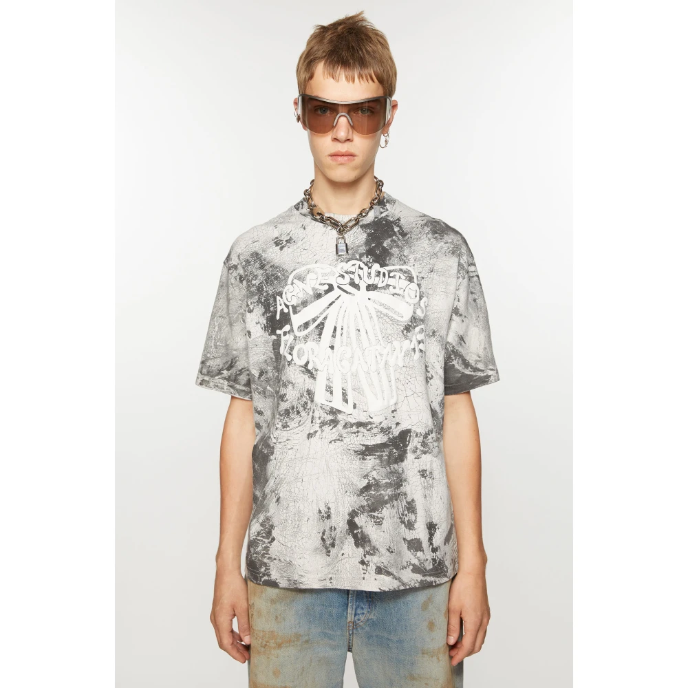 Acne Studios Zwart Plaster Print T-shirt Multicolor Heren