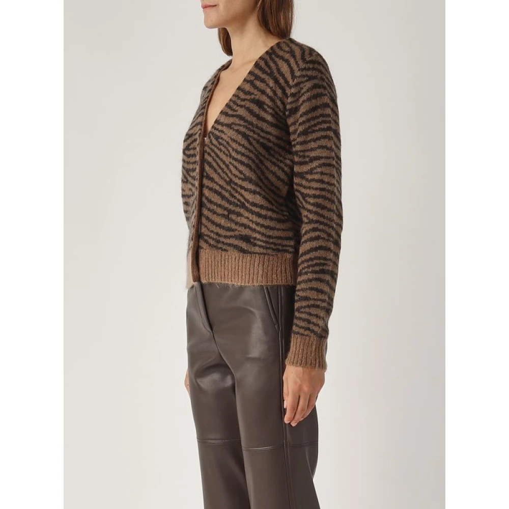 Max Mara Studio Tijgerpatroon Gebreide Vest Multicolor Dames