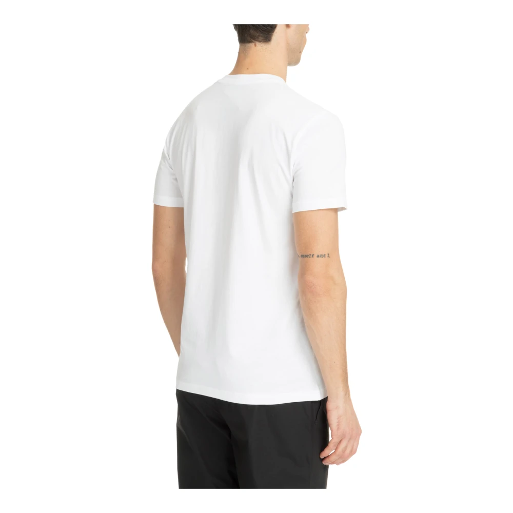 Moschino Gestreept Logo T-shirt White Heren