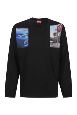 Långärmad T-shirt med fotomärken