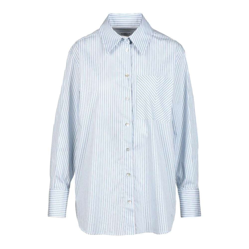 Marella Sportshirt 100% Katoen Blue Dames
