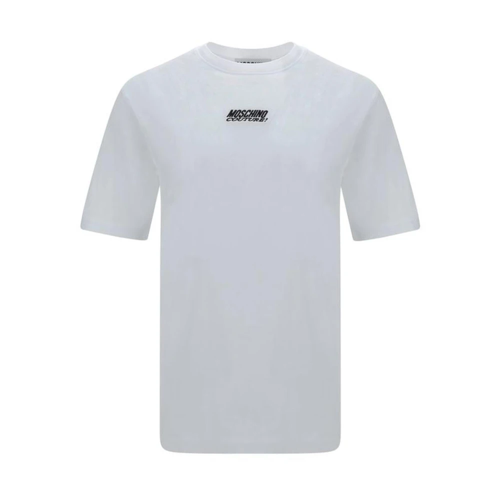 Moschino Contrasterend Logo Katoenen T-Shirt Regular Fit White Heren