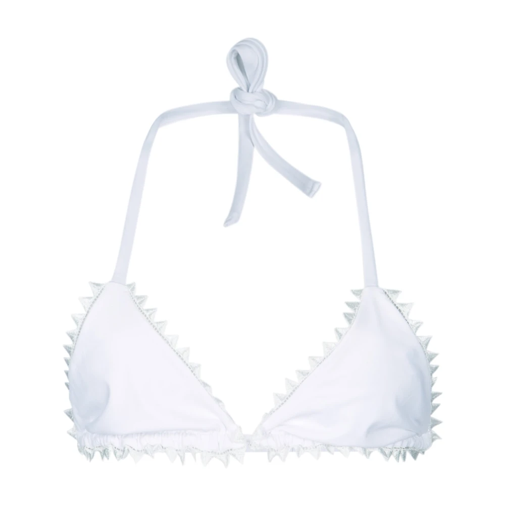 Jacquemus White Bikinis, Female, M, Le Haut De Maillot Picot