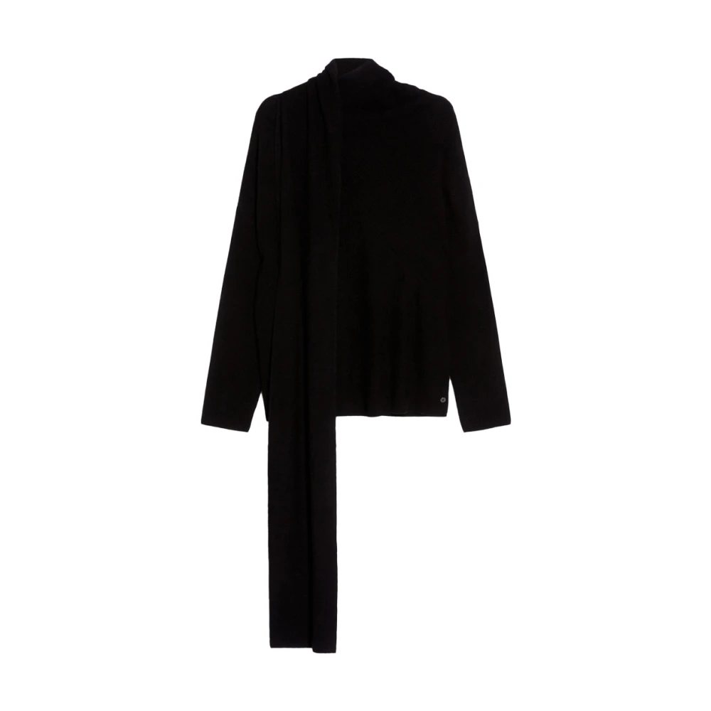 Pennyblack Asymmetrische Sjaalkraag Gebreide kleding Black Dames