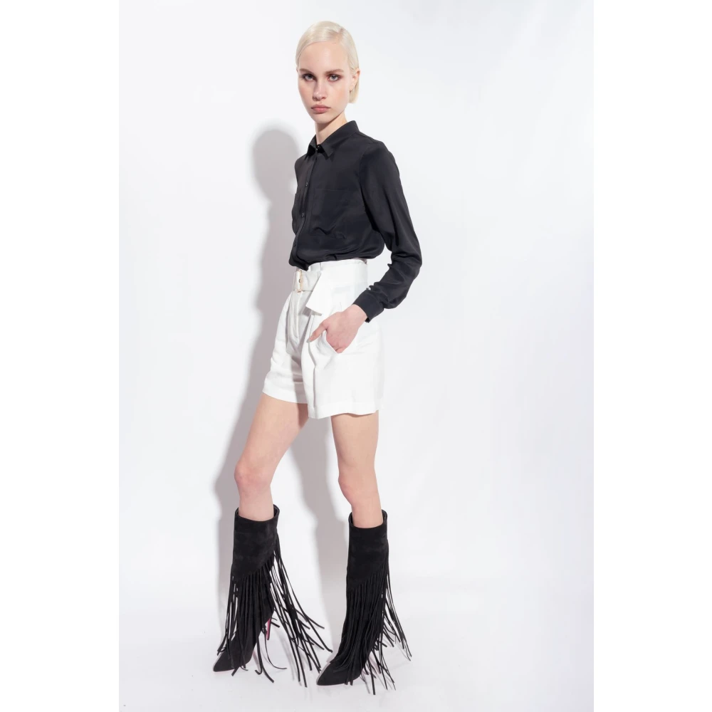 pinko Nora Crepe de Chine Shirt met Opgezette Zakken Black Dames