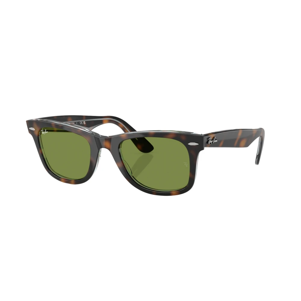 Ray-Ban Sunglasses Original Wayfarer Classic - Dark Havana Frame Green Lenses 50-22, RB2140 - Image 4