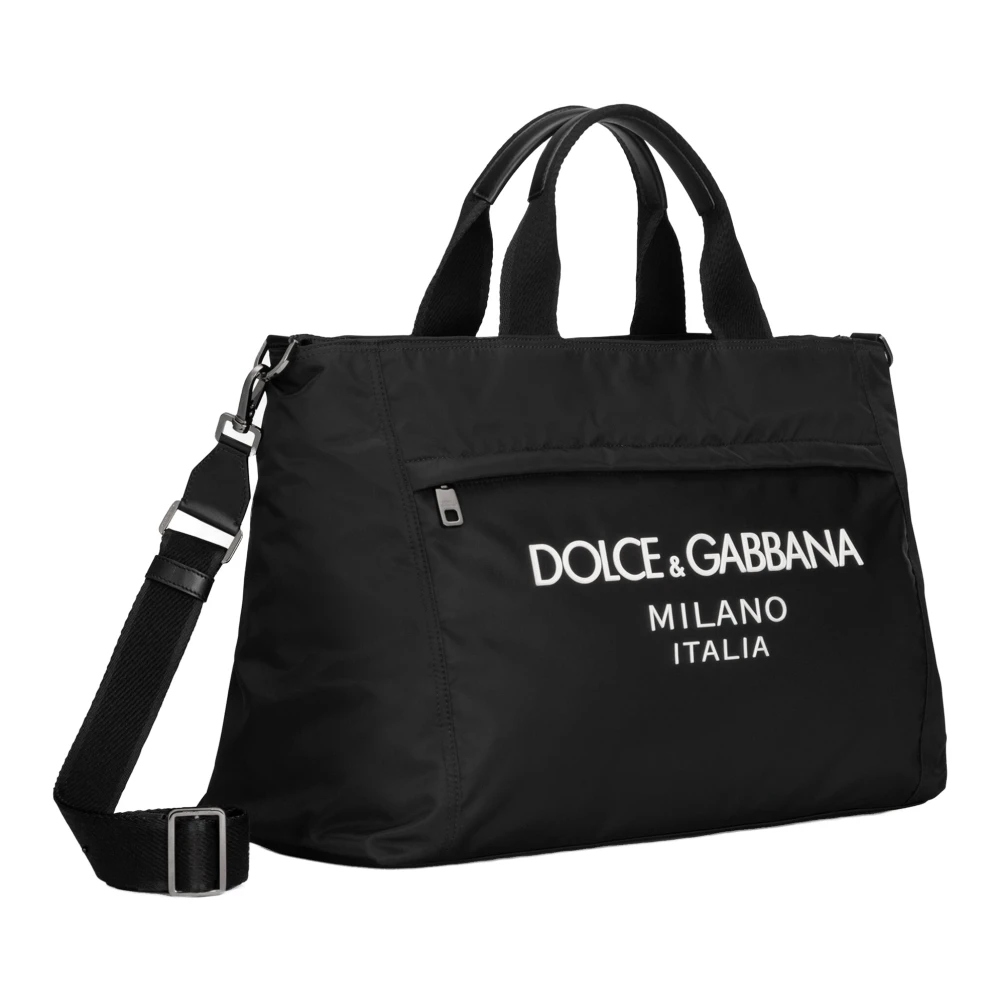 Dolce & Gabbana Nylon Logo Reistas Italië Black Dames