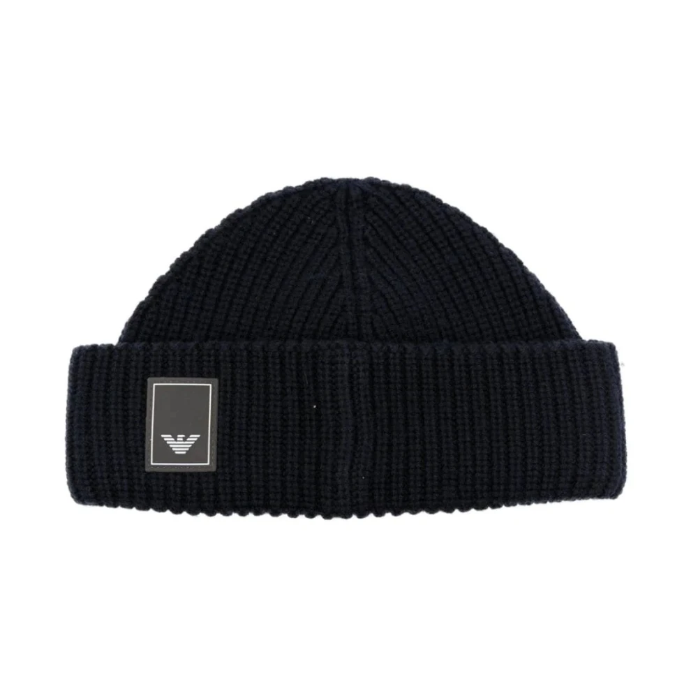 Emporio Armani Blauwe Beanie Muts Blue Heren