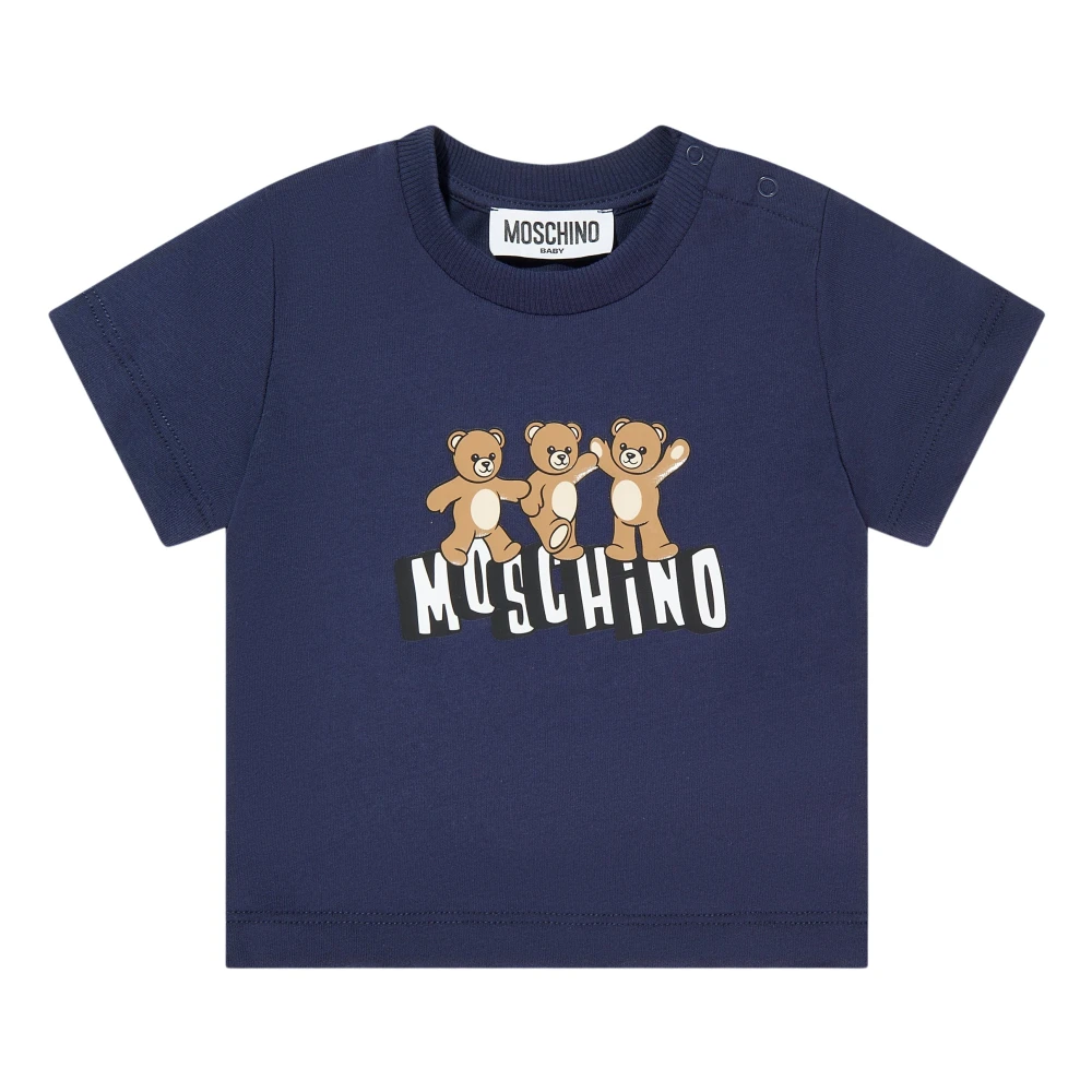 Moschino Unisex Blue Teddy Bear Logo T-Shirt
