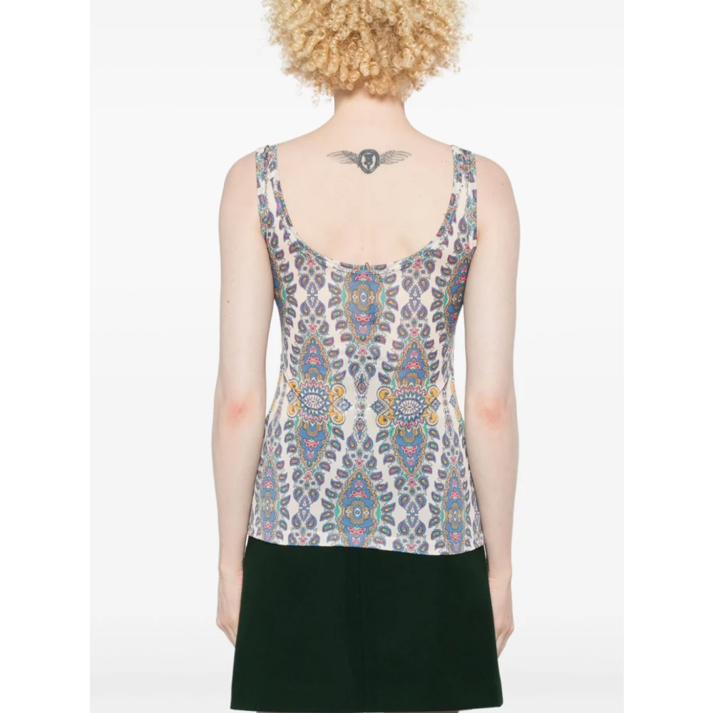 ETRO Chique Wit Grafische Print Top Multicolor Dames