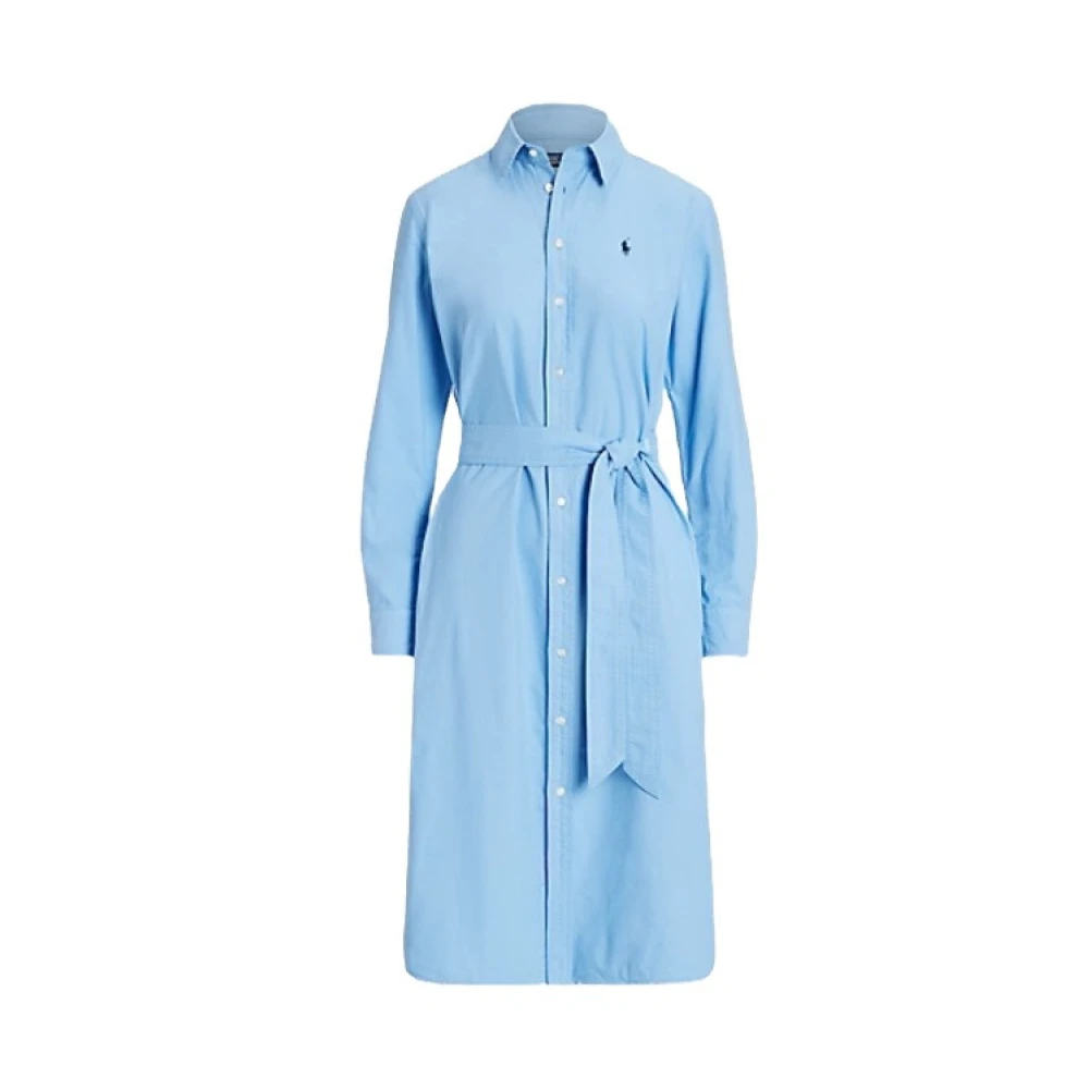 Polo Ralph Lauren Oxford Skjortklänning med Bälte Blue, Dam