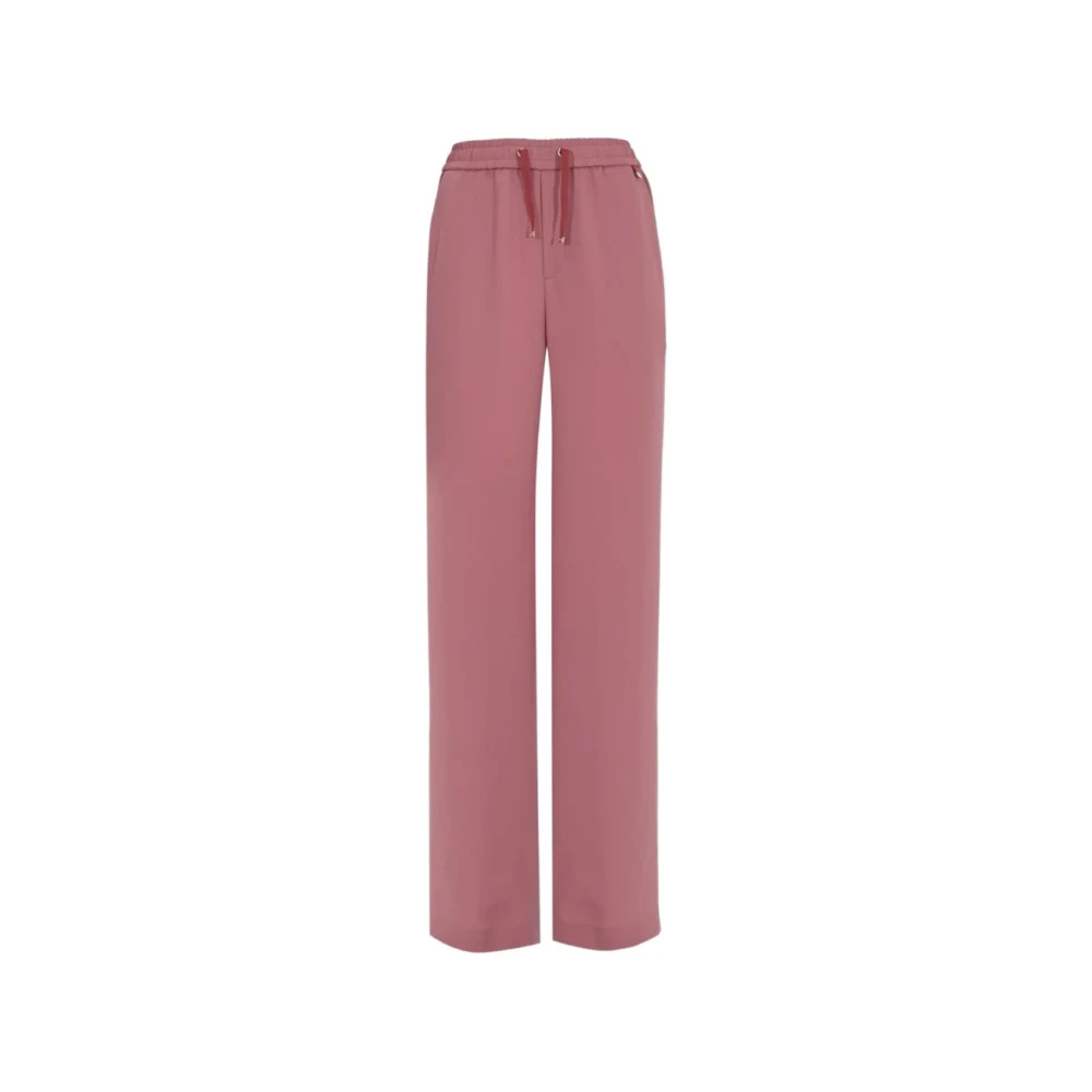 Herno Women's Pink Straight Trousers, M, Straight Trousers