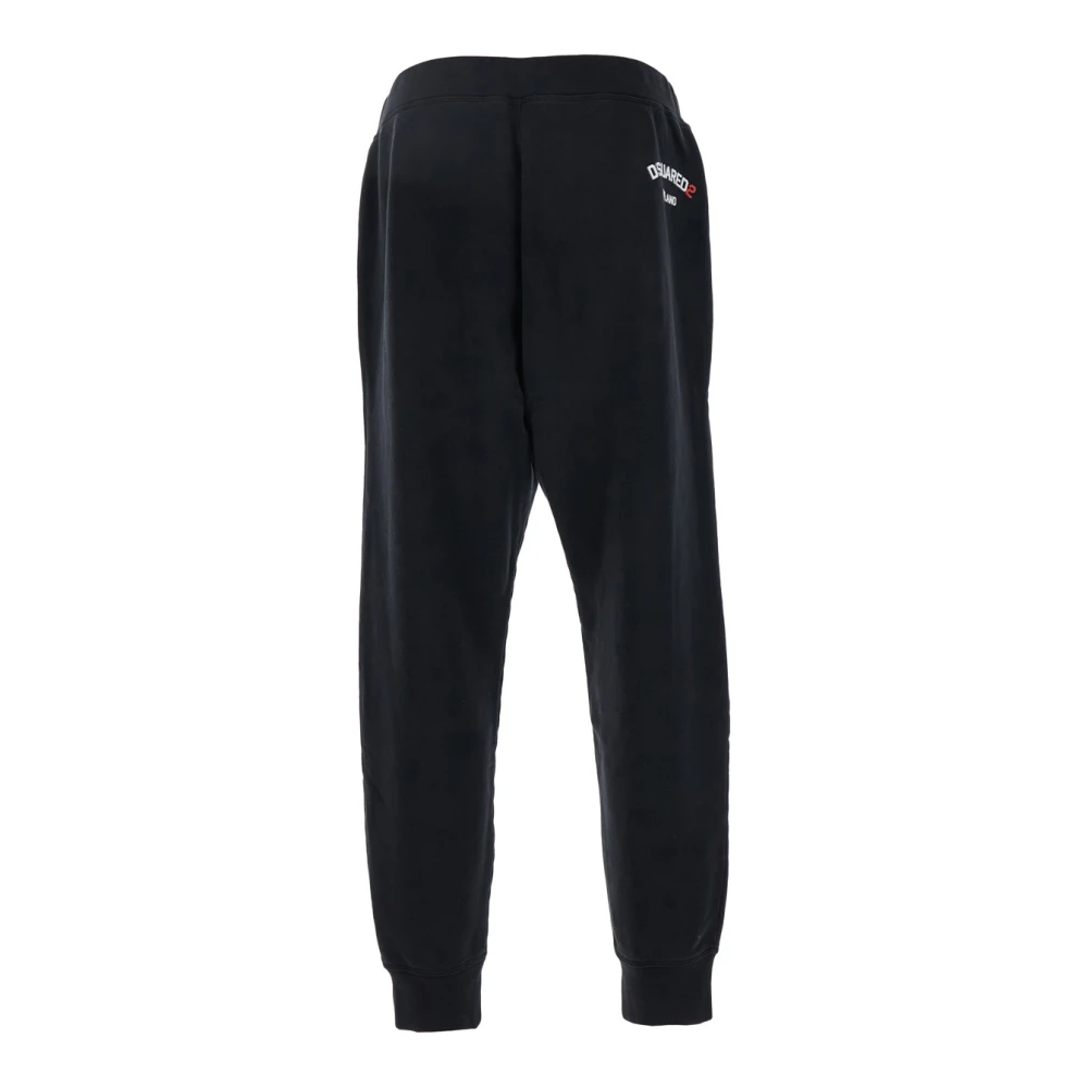 Dsquared2 Zwarte katoenen broek met elastische taille Black Heren