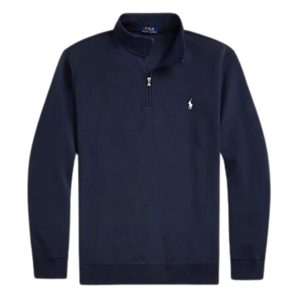 Ralph Lauren Navy Half Zip Sweatshirt Blue, Herr