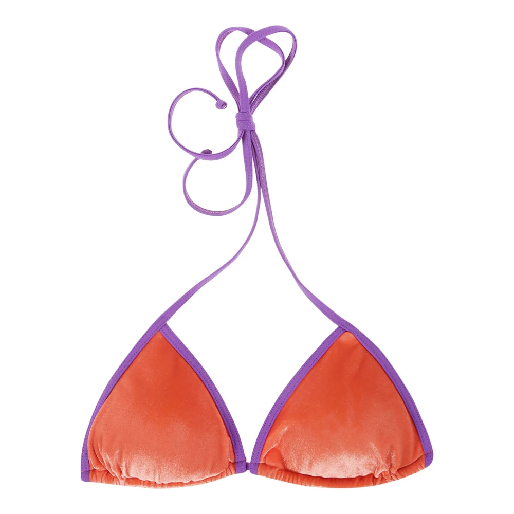 MC2 Saint Barth Gelamineerde Driehoek Cup String Bikini Top Orange Dames