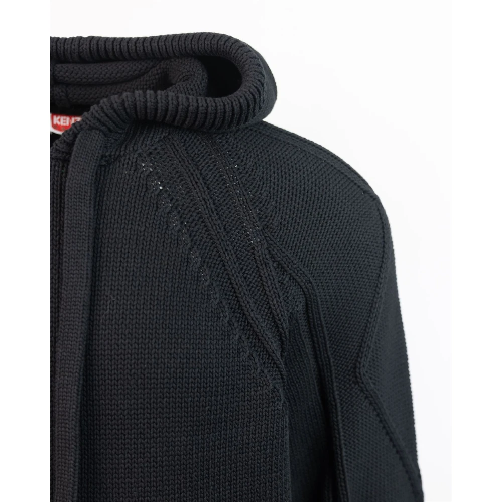 Kenzo Handgeborduurde Sweater Raglan Ronde Hals Black Heren