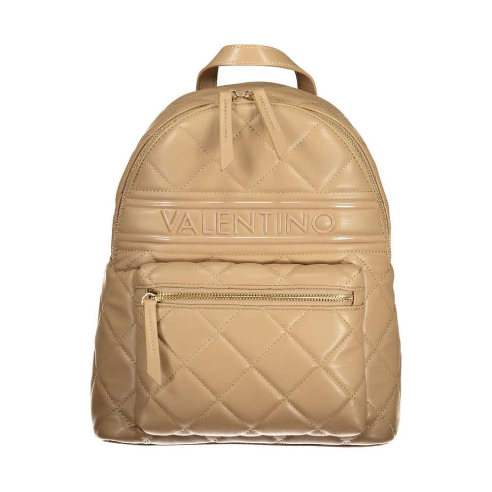 Valentino Women's Beige Backpacks, One Size, Quilted Backpack With Logo