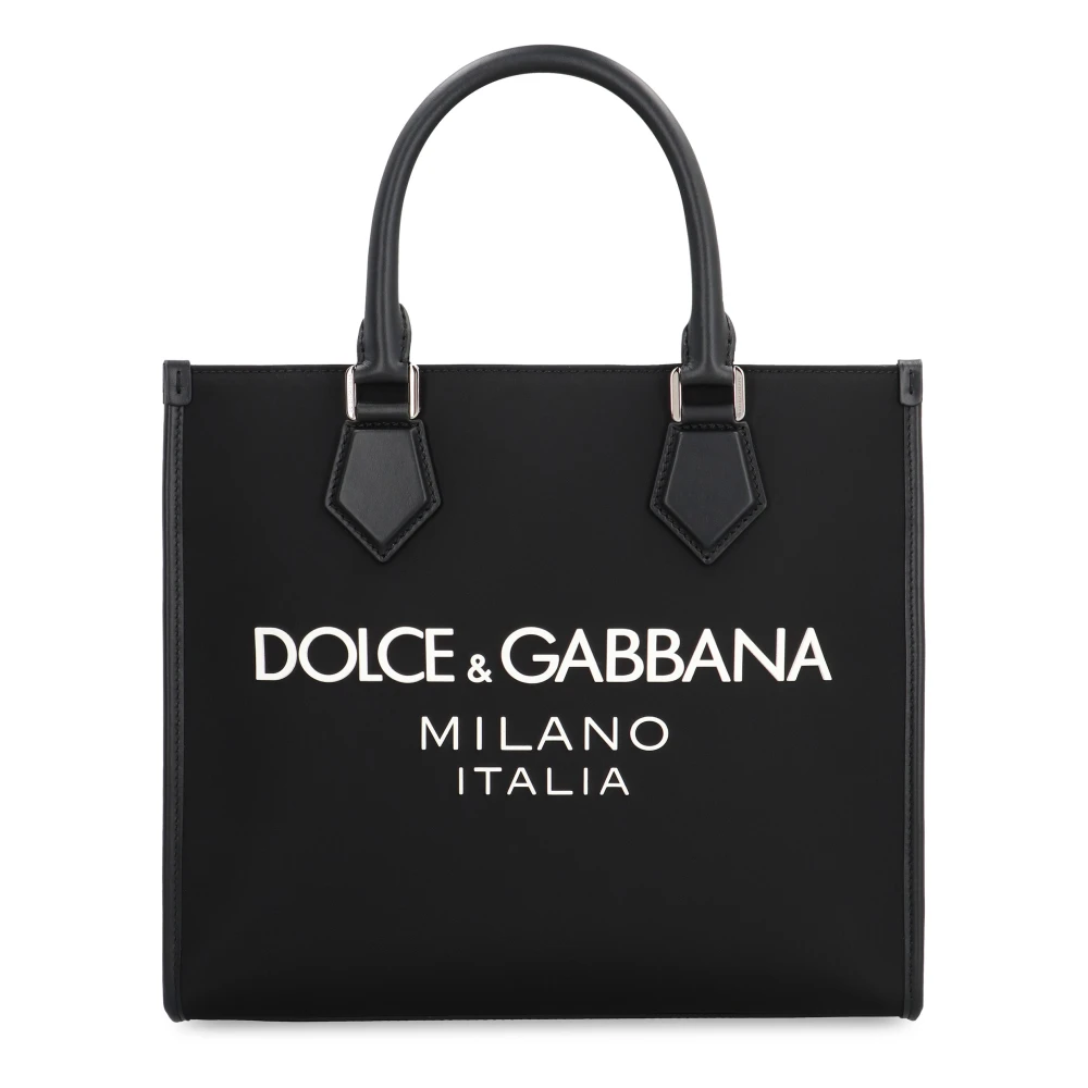 Dolce & Gabbana Men's Black Shopping Bags, One Size, Small Nylon Shopper