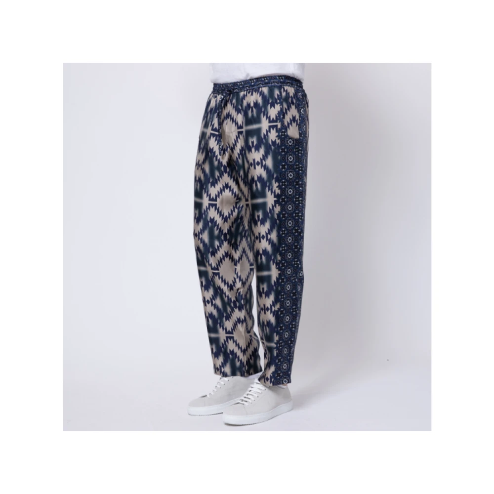 Pierre-Louis Mascia Geometrische wijde broek in blauw Multicolor Dames