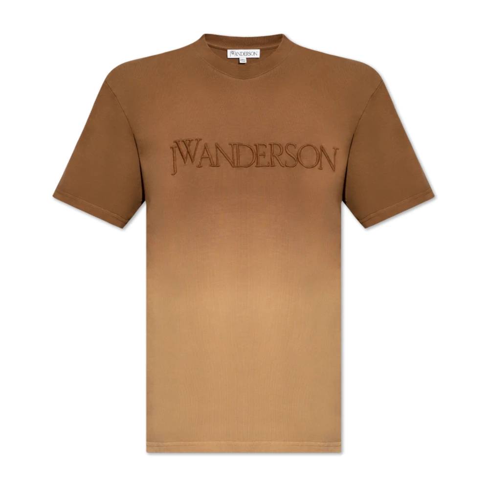 JW Anderson Bruin Katoenen Jersey Geborduurd T-shirt Brown Heren