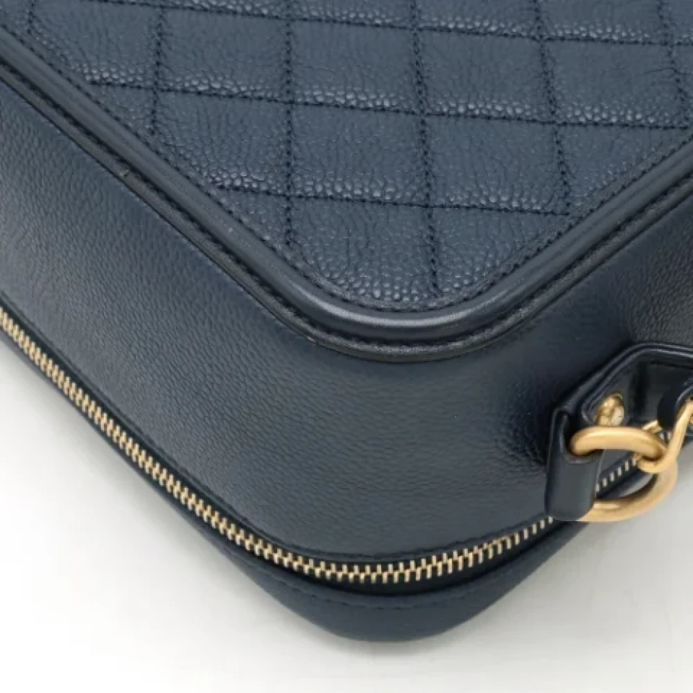 Chanel Vintage Pre-owned Leather handbags Blue Dames
