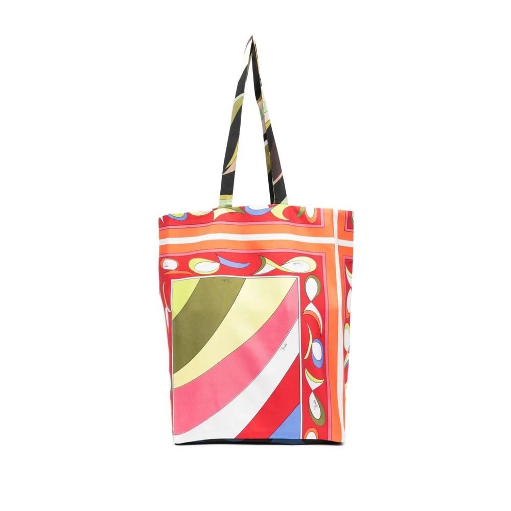 EMILIO PUCCI Rode Abstract Patroon Print Tote Tas Multicolor Dames