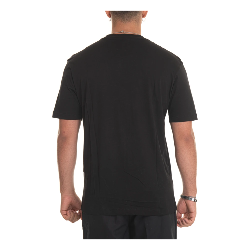 Emporio Armani Geborduurd Logo Katoenen T-shirt Black Heren
