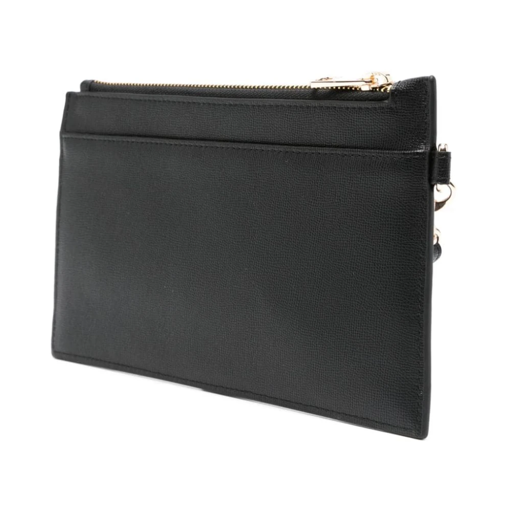 A.p.c. Zwarte Leren Clutch Tas met Logo Inprenting Black Dames