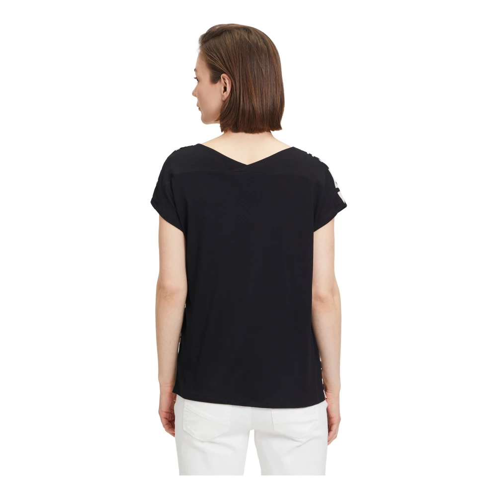 Betty & Co Grafische Print Blouse Shirt Black Dames