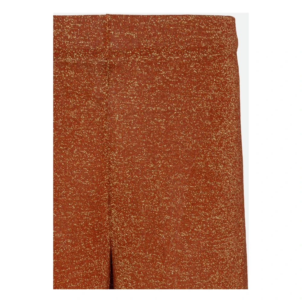 Circus Hotel Katoen Lurex Elastische Taille Broek Brown Dames