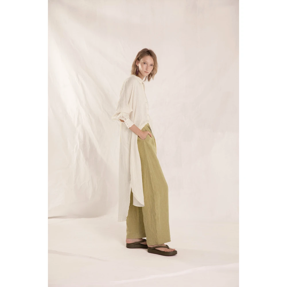 Cortana Katoenen Voile Overhemdjurk White Dames