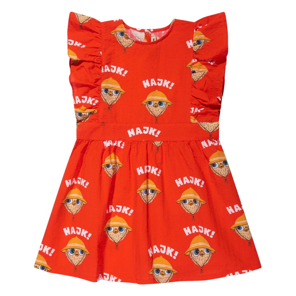 Mini Rodini Girls Red Dresses, 8 Y, Ruffle Dress For