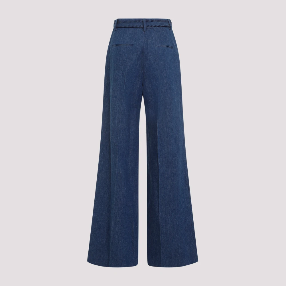 Gabriela Hearst Wijde Denim Blauwe Broek Blue Dames