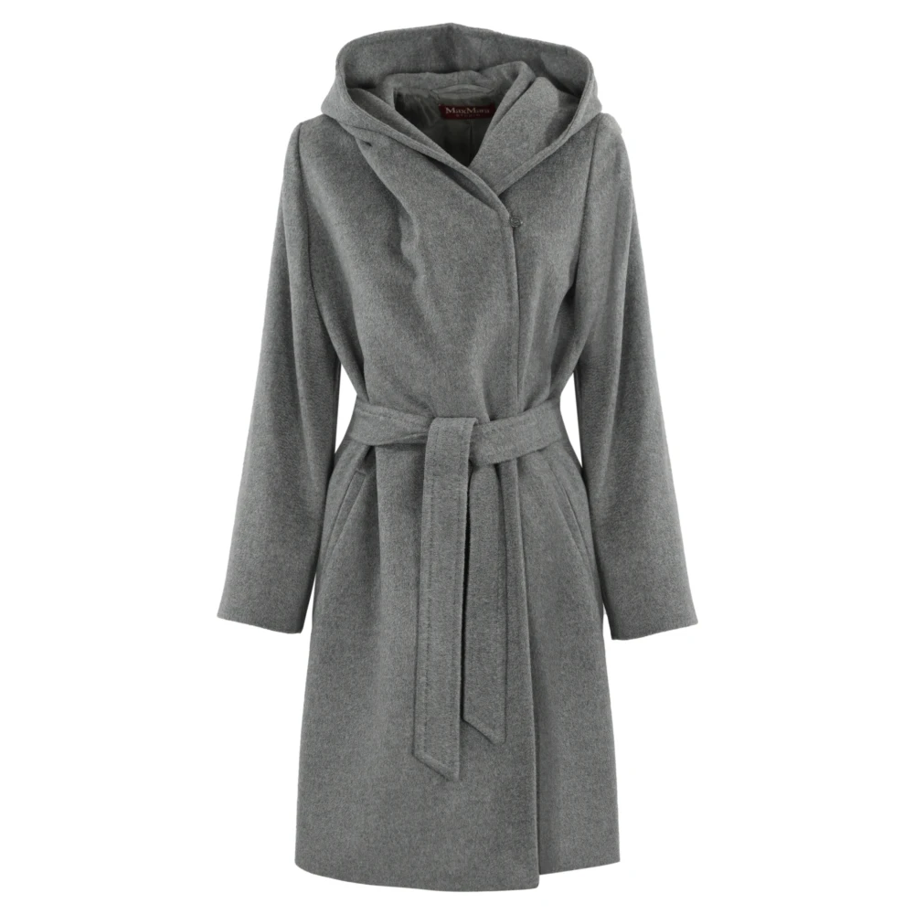 Max Mara Studio Korte wollen jas met capuchon Gray Dames