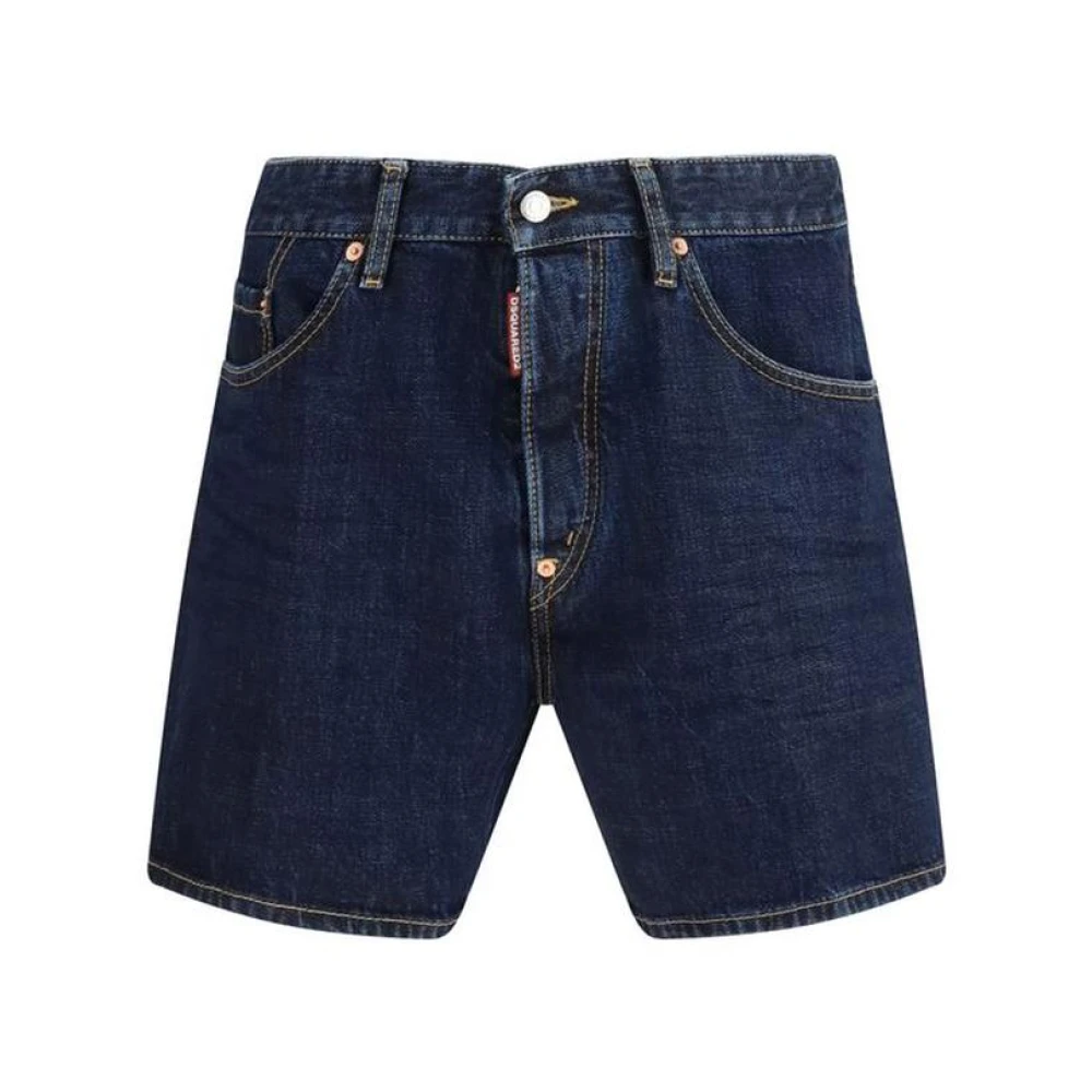 Dsquared2 Men's Blue Denim Shorts, 2XL, Cotton Bermuda Shorts With Casual Fit