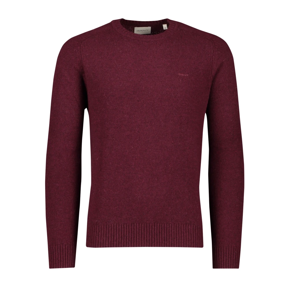 Gant Bordeaux Gebreide Trui Red Heren