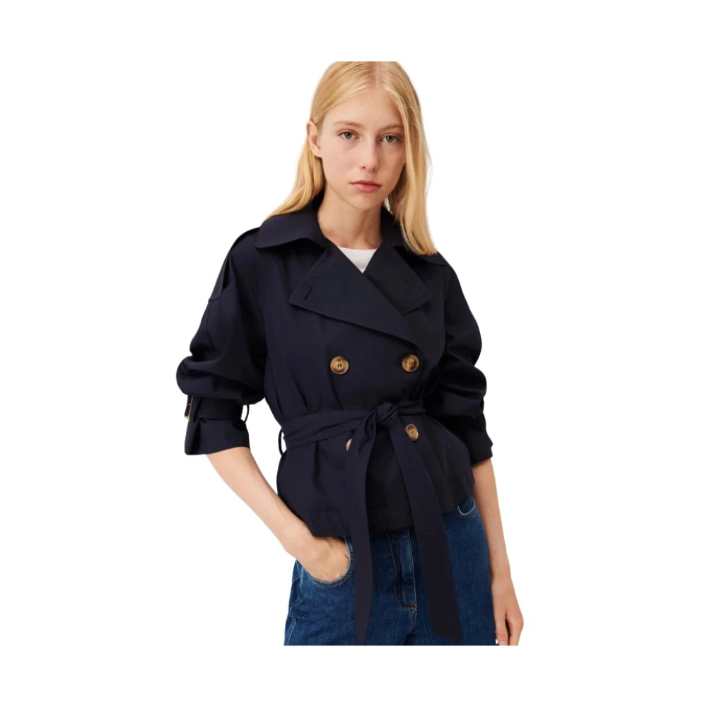 Marella Stijlvolle Trenchcoat Groot Blue Dames