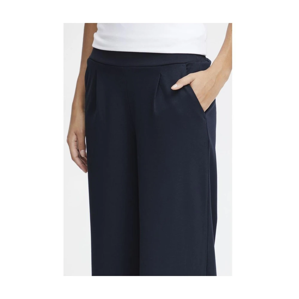 Ichi Blauwe Wide Leg Jeans Broek Blue Dames
