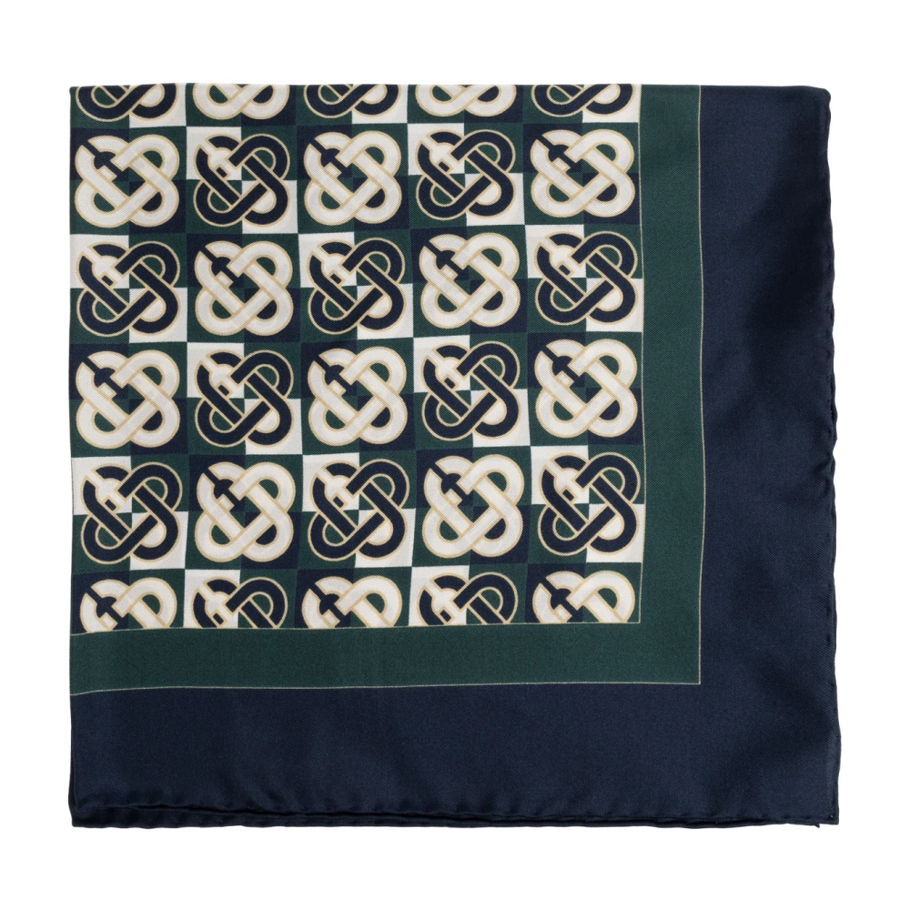 Casablanca Unisex Blu - Foulard En Soie Avec Monogramme - Accessories - One Size