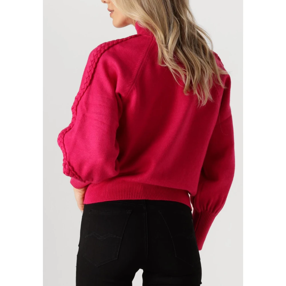 Minus Roze High Neck Gebreide Trui Pink Dames