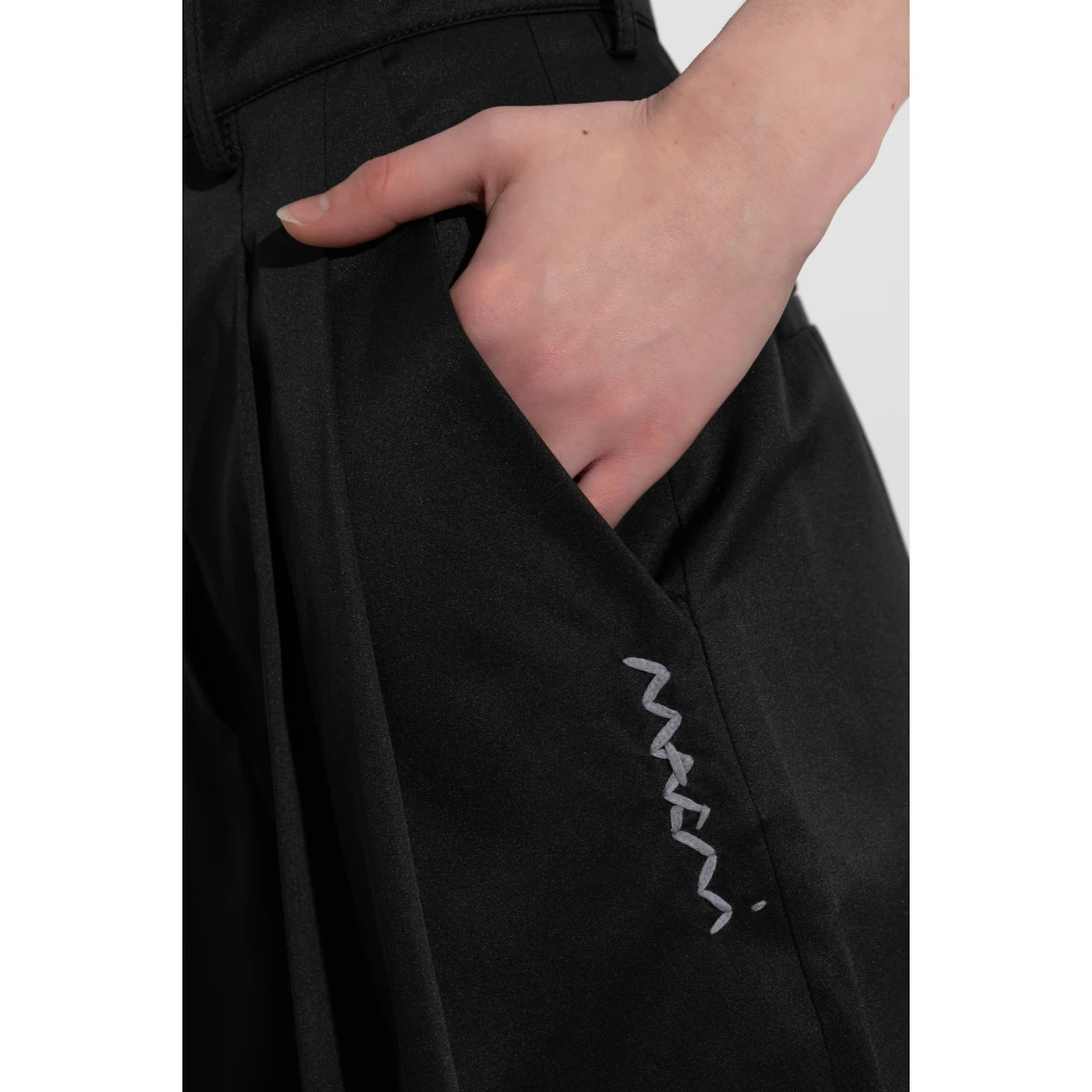Marni Shorts met geborduurd logo Black Dames